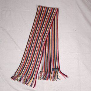 Pashminette Firenze Italy Long Fringed Scarf Colorful Lightweight FLAWS
